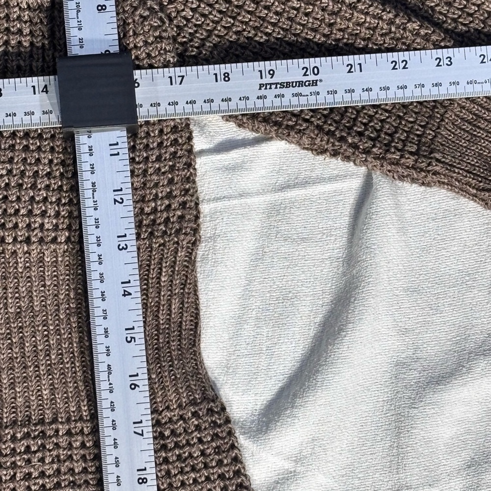 Kenneth Cole‎ Women XL Hooded Knit Cardigan Sweater Brown Cotton Blend - Picture 11 of 16